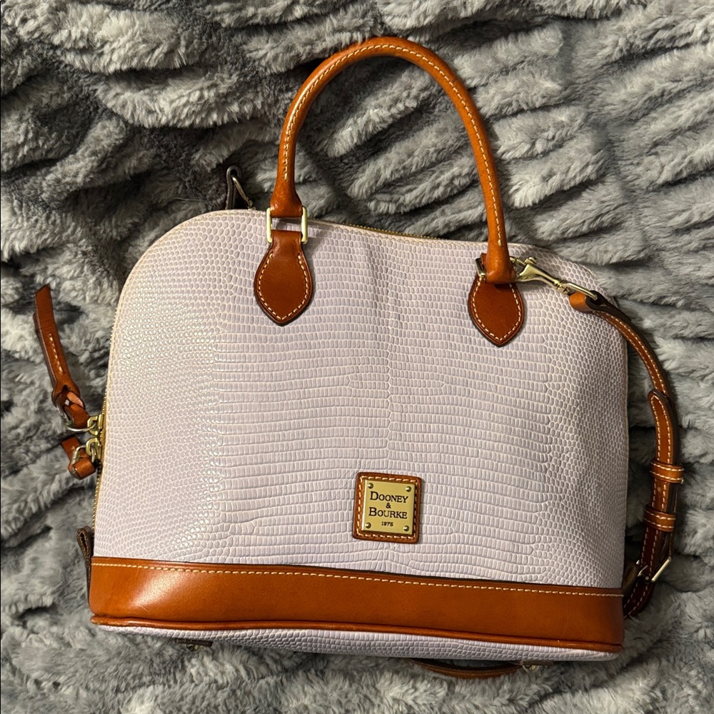 Lilac Lizard Skin Dooney & Bourke Satchel, EUC
